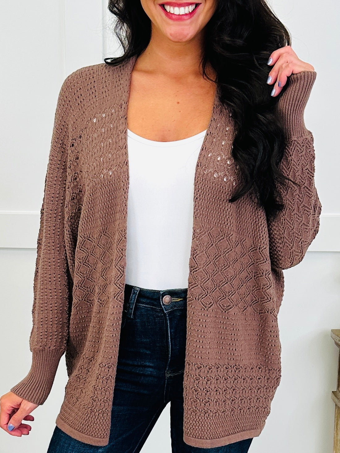 Throw It On Cardigan In Coco