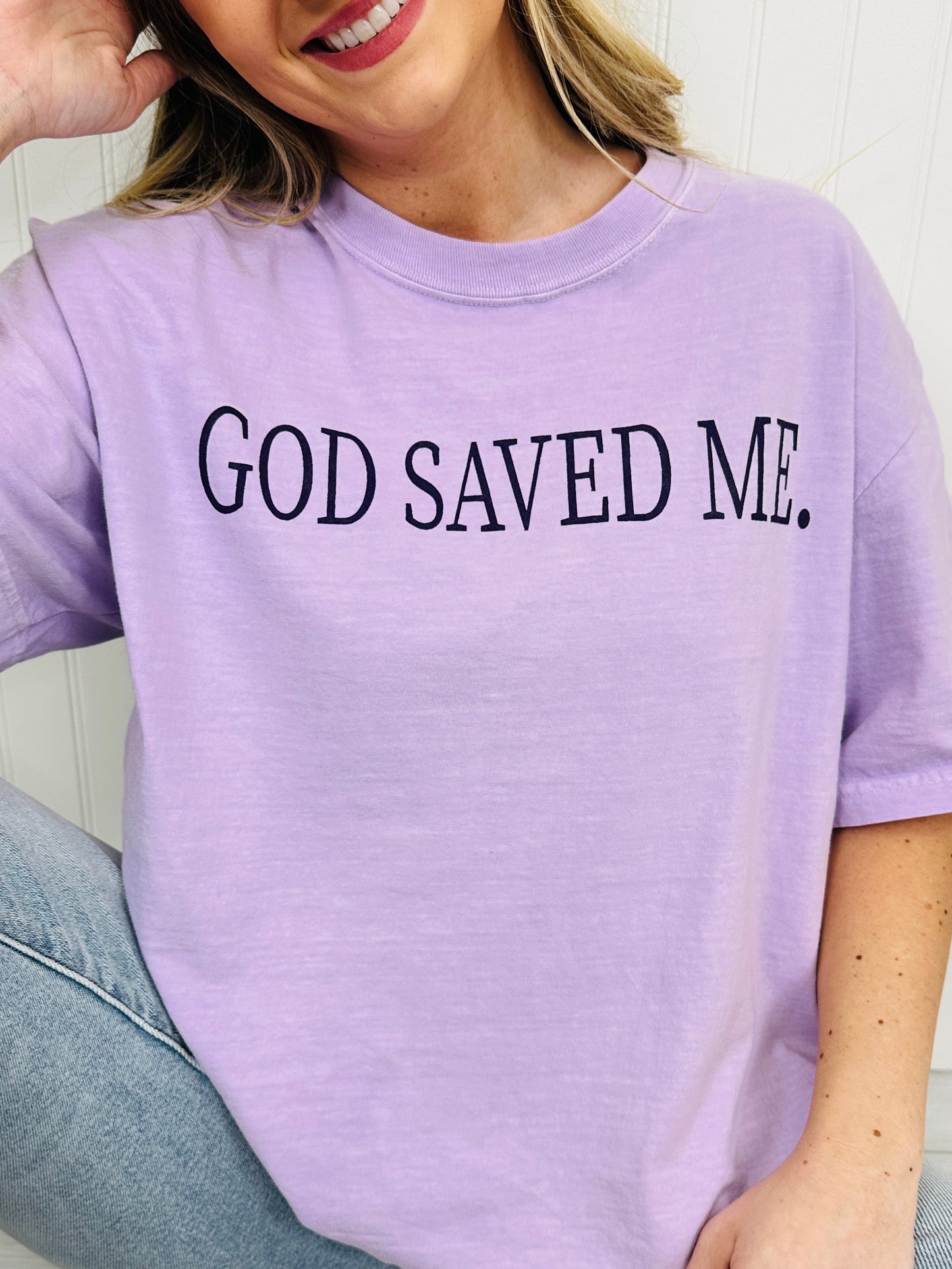 God Saved Me Graphic Tee in Multiple Colors