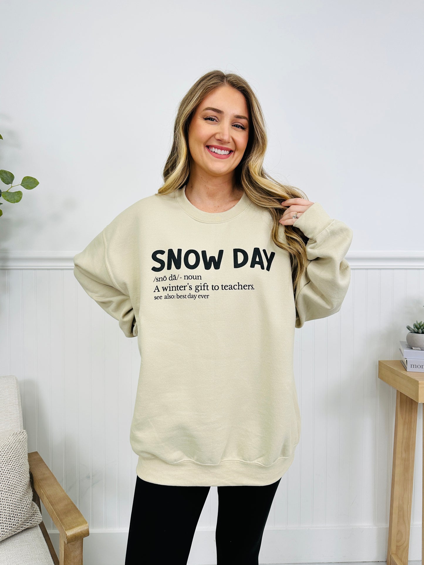 Teacher Snow Day Graphic Crewneck Sweatshirt