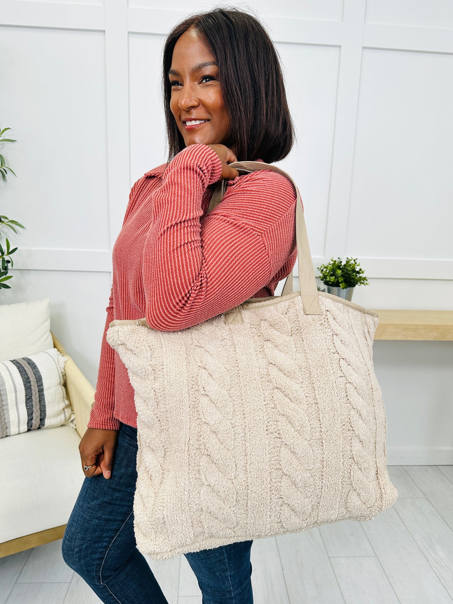 Braided Knit Tote Bag- Multiple Colors!