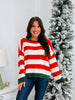 Weekend Whimsy Sweater In Red/Ivory