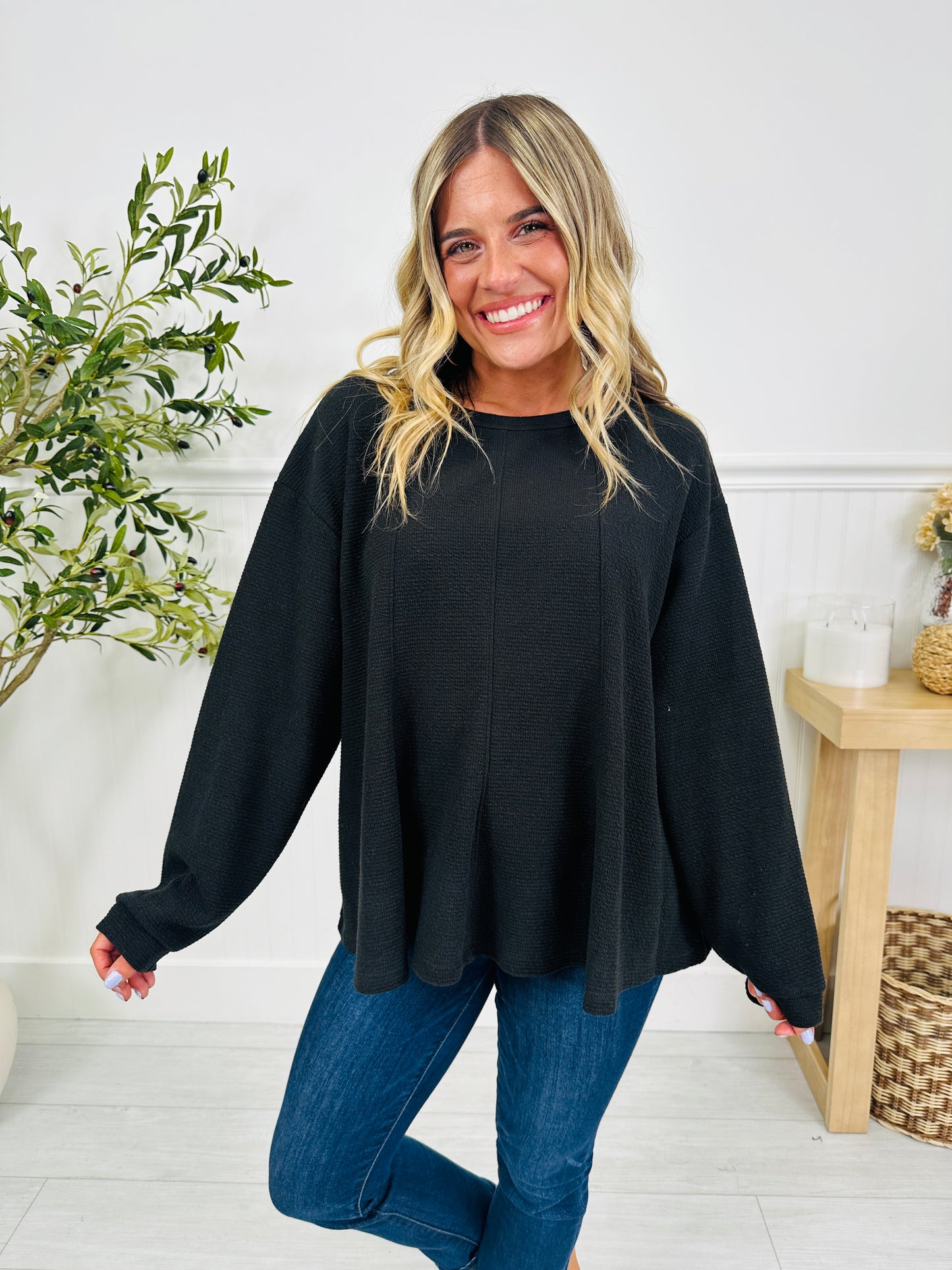 Simply Soft Waffle Top In Multiple Colors