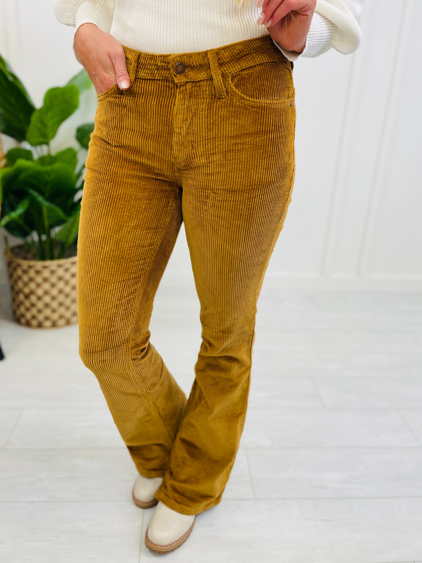 Judy Blue REG/CURVY Cut the Cord Camel Bootcut Pants