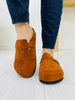 Buckle And Stroll Clogs In Whiskey Suede