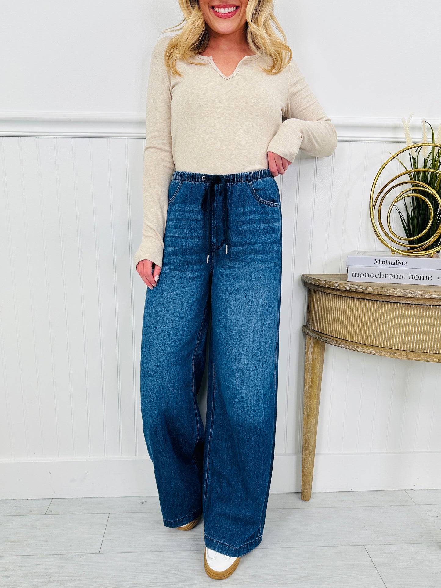 Judy Blue The Paloma High Rise Dark Wash Palazzo Jeans 13