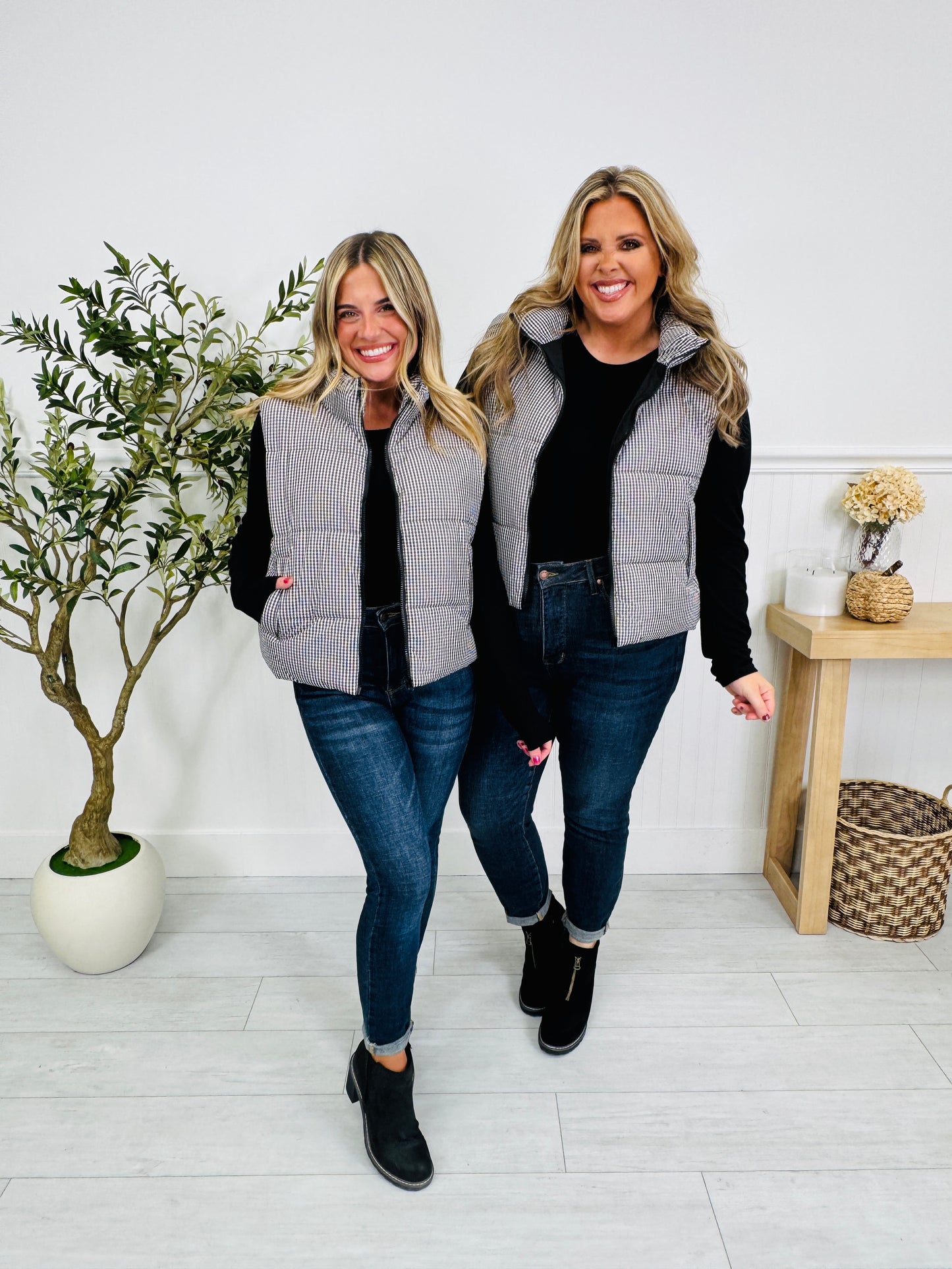 Gingham & Go Puffer Vest