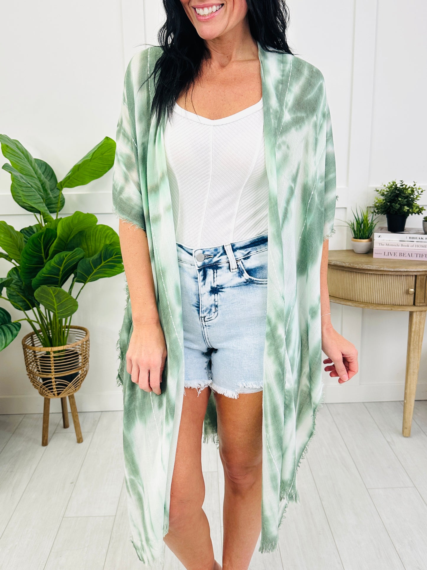 Coastal Drift Kimono in Sage