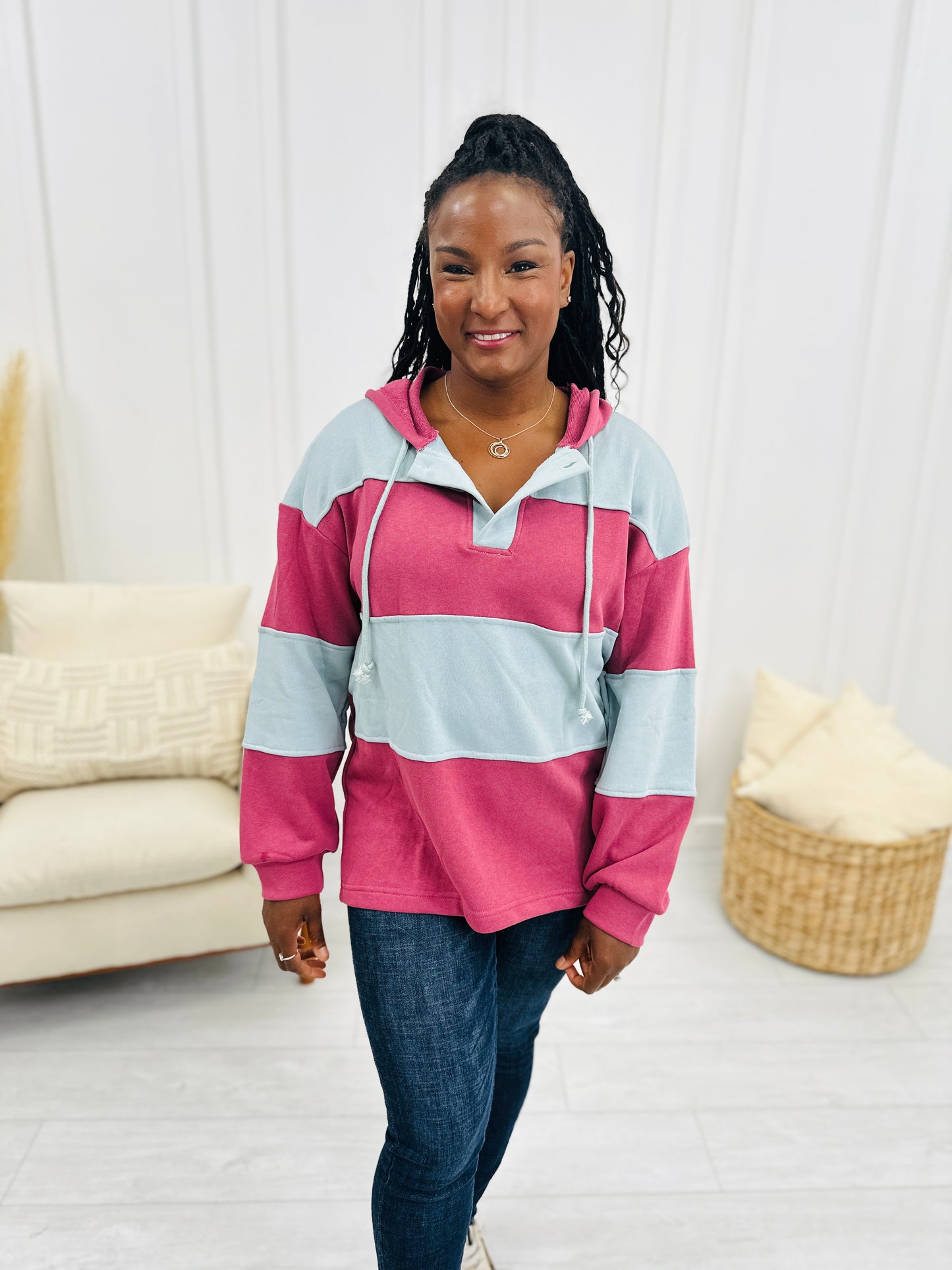 Letting My Heart Lead The Way Sweatshirt In Magenta Combo