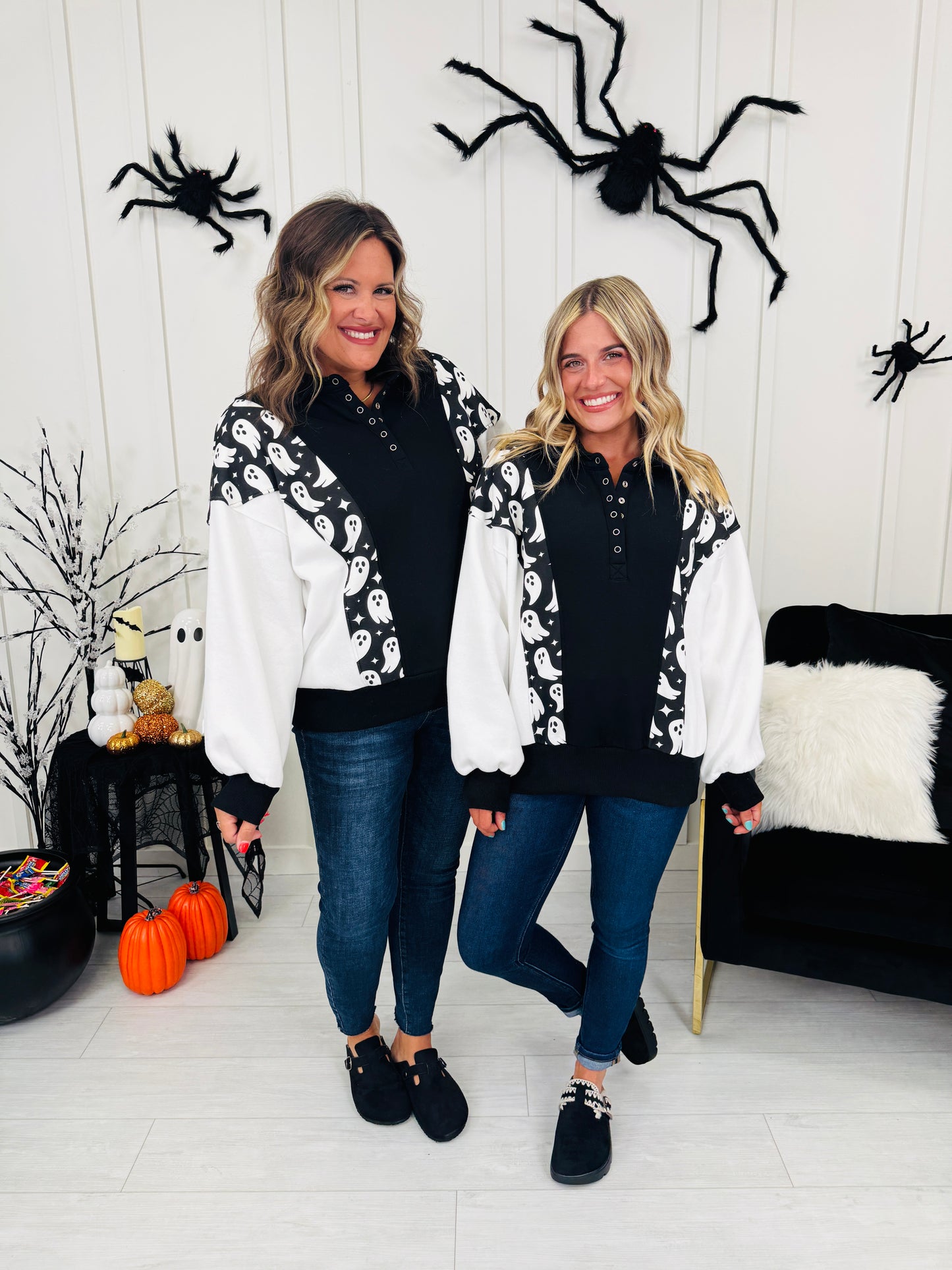 Halloween Happenings Pullover In Ghost Print