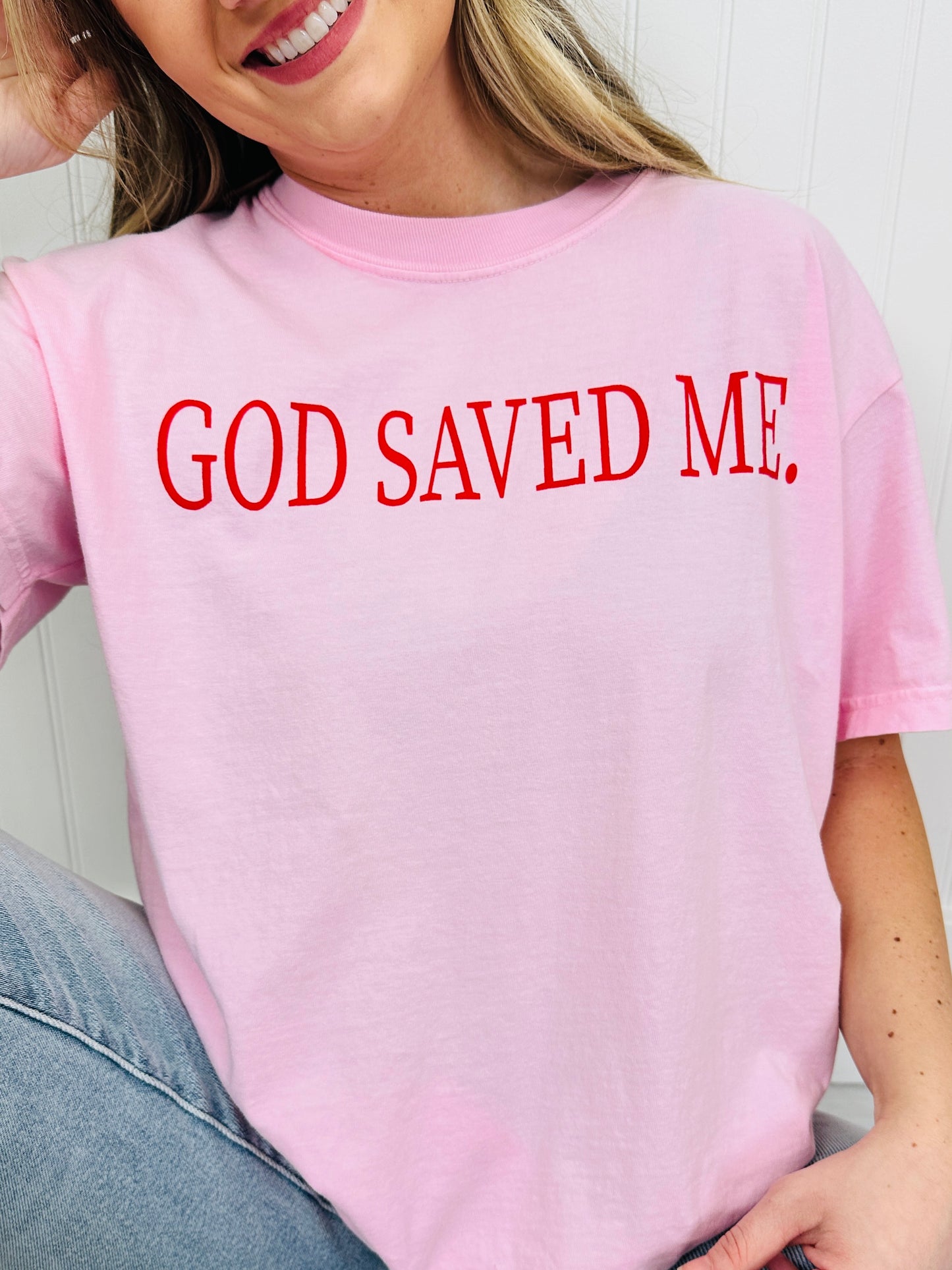 God Saved Me Graphic Tee in Multiple Colors