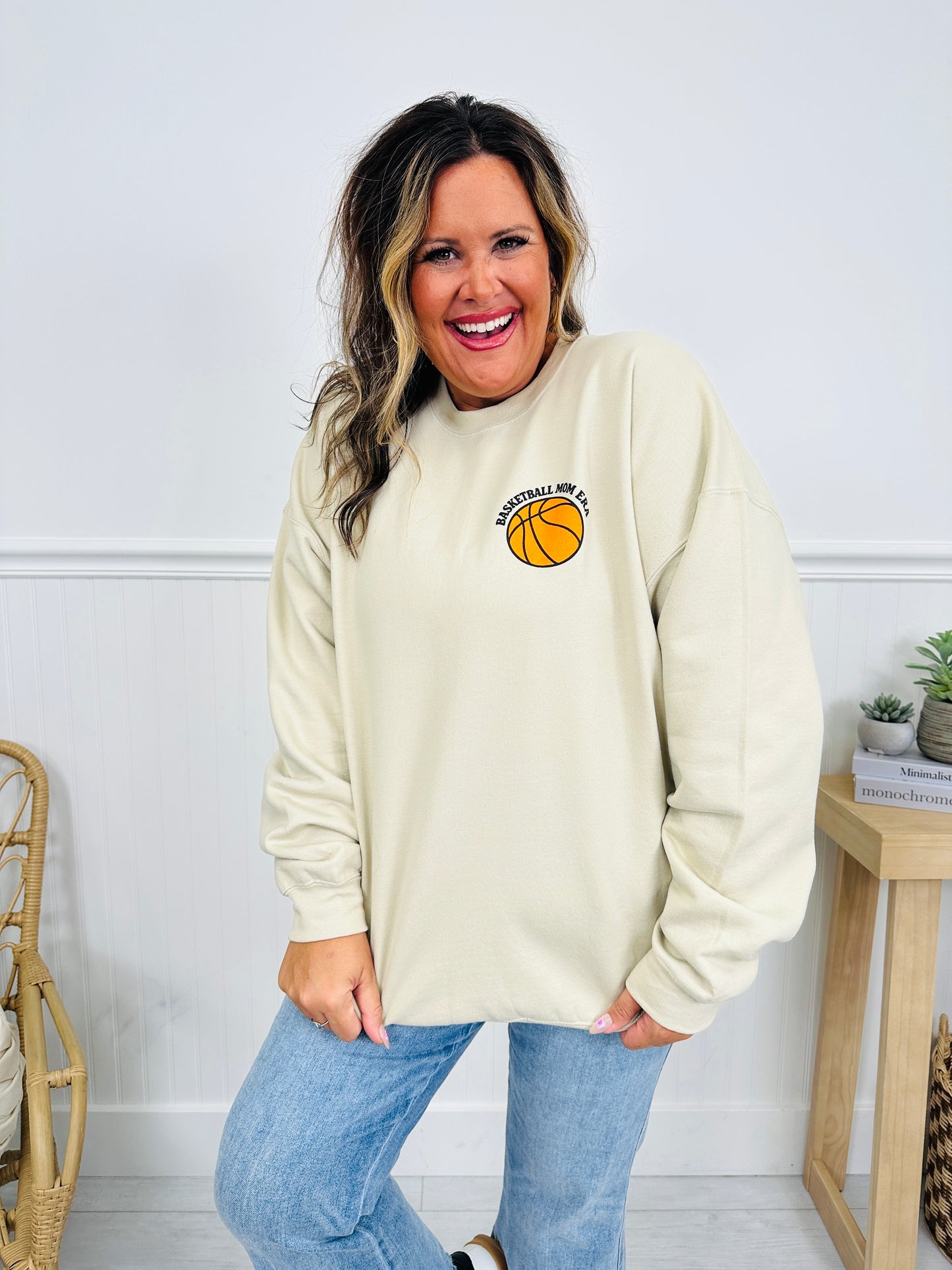 Basketball Mom Era Graphic Crewneck Sweatshirt