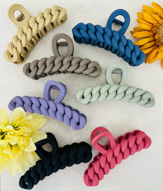 Matte Braided Hair Clip- Multiple Colors!