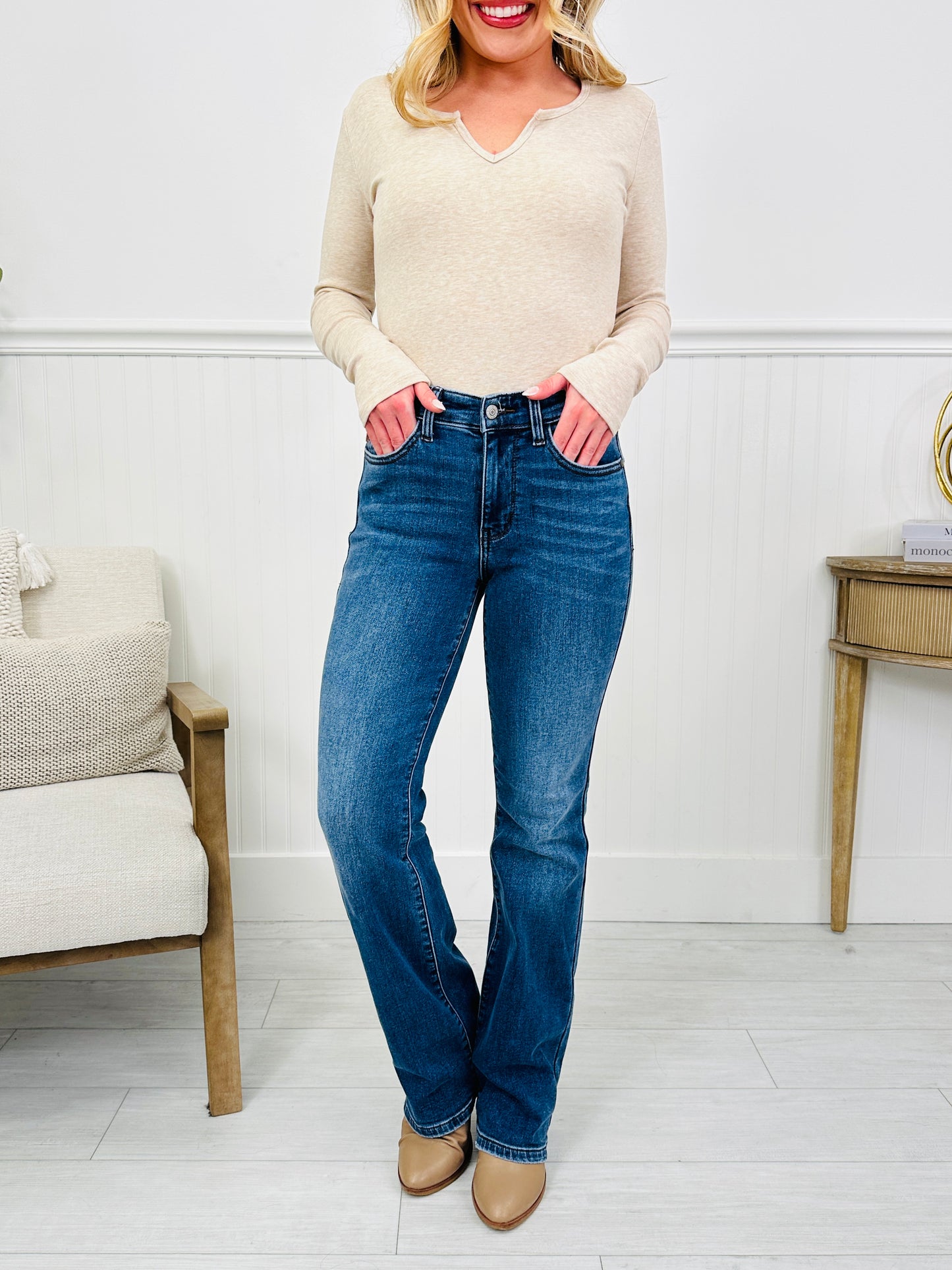 Judy Blue Cozy Classic Thermal Bootcut Jeans