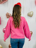 Ever After Pearl Sweater in Hot Pink