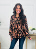 Fall Floral Fantasy Top In Black