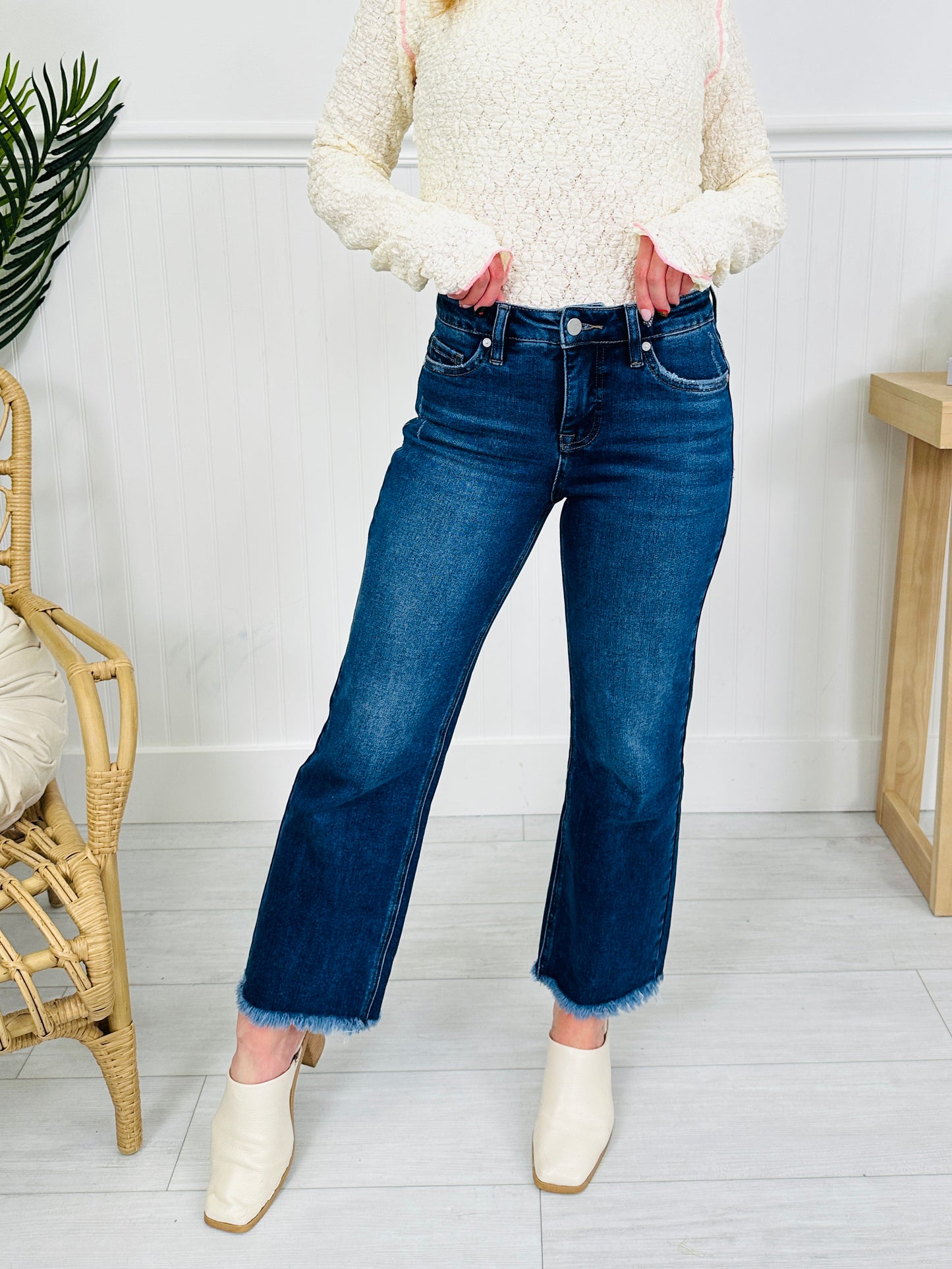 Finishing Touch Wide Leg Cropped Jeans with Tummy Control