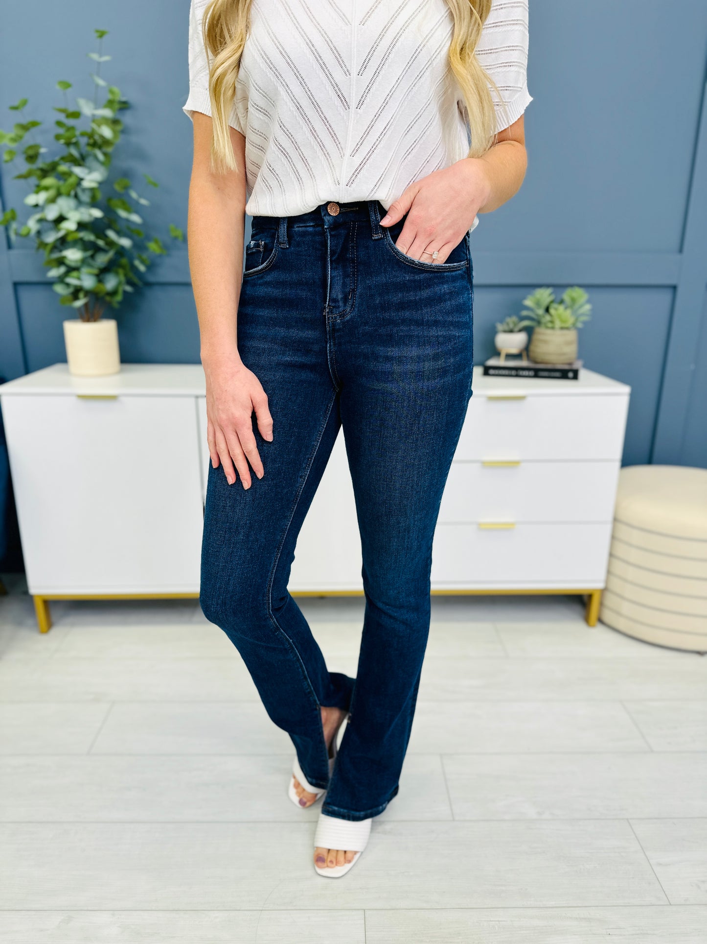 Lovervet Breathless Slit Bootcut Jeans in Reg/Curvy