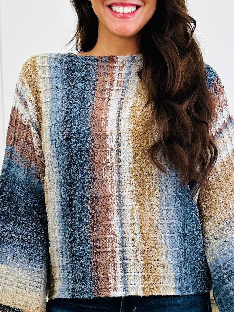 Autumn Palette Sweater In Navy Multi