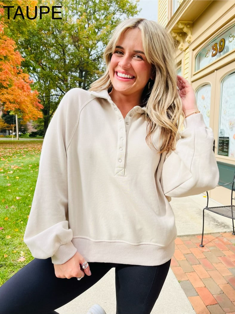 REG/CURVY MOCO Exclusive Super Snap Pullover Top- Multiple Colors!