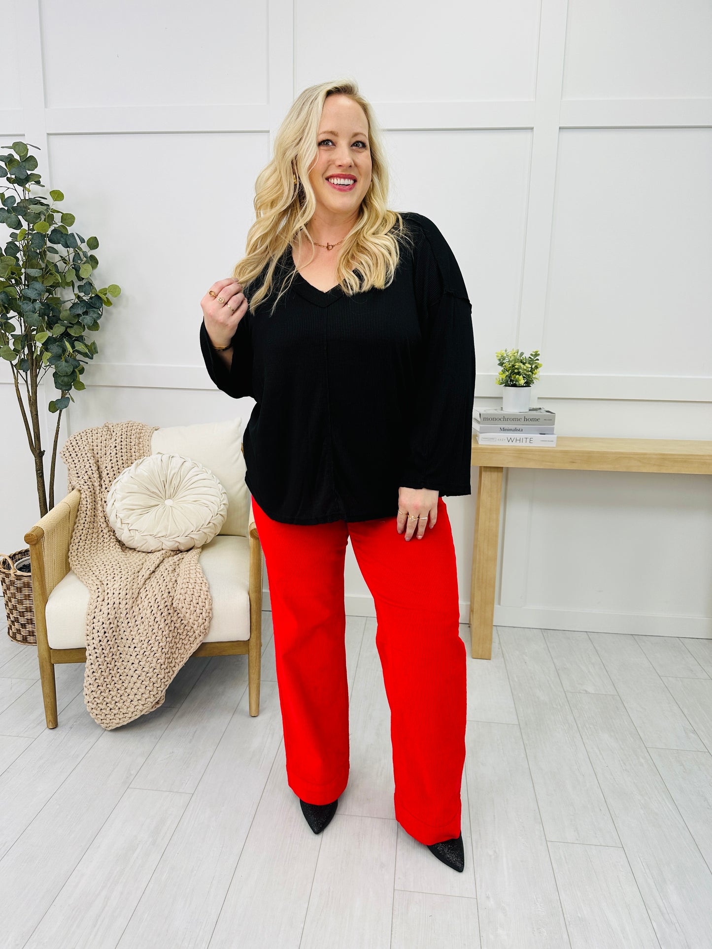 Judy Blue All is Bright Wide Leg Corduroy Trousers in Reg/Curvy