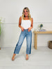 Two Tone Moment Tummy Control Slim Barrel Jeans