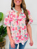 Simply Floral Top In Blush/Sage