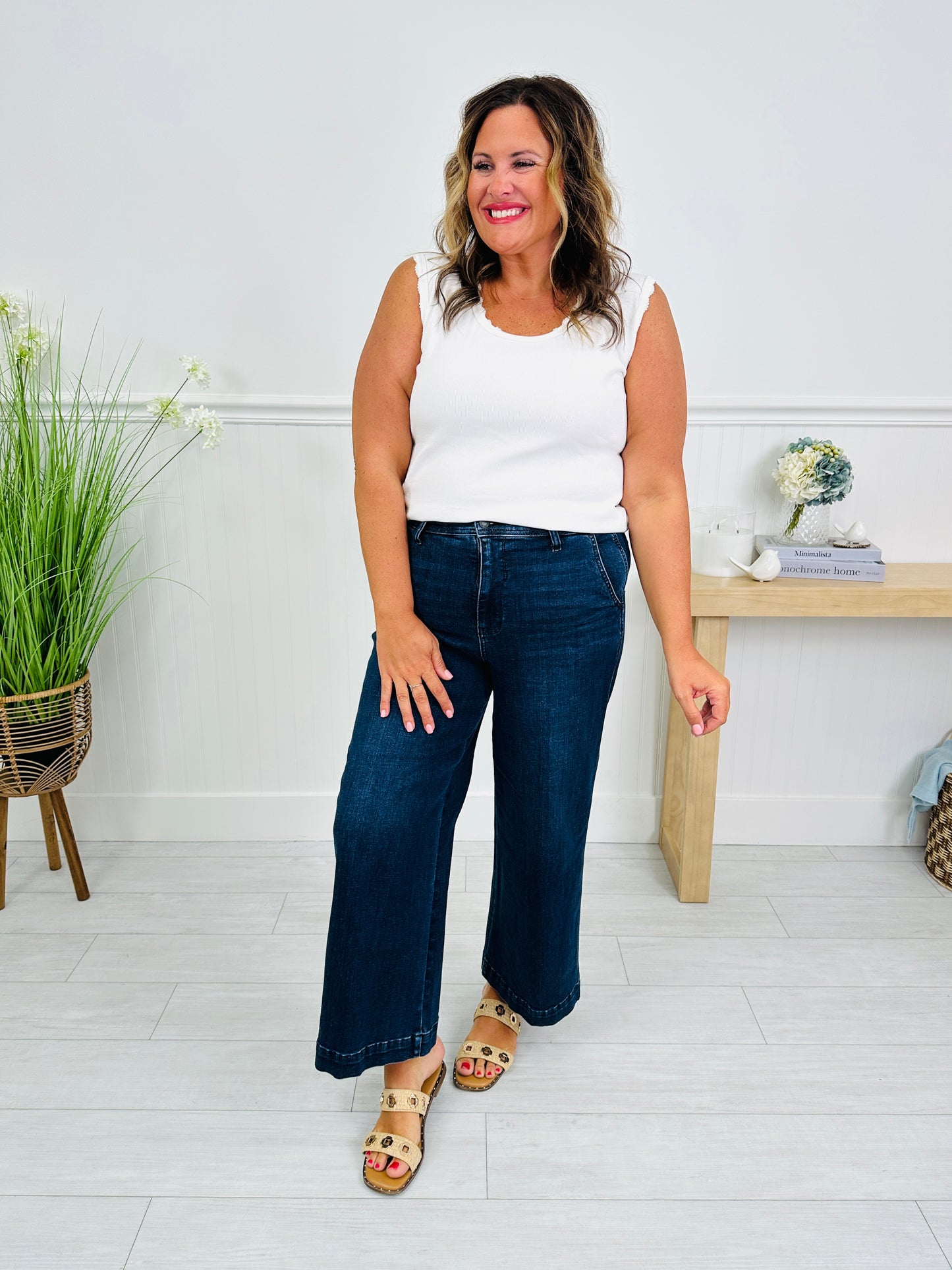 Judy Blue Timeless Touch Trouser Wide Leg Ankle Jeans