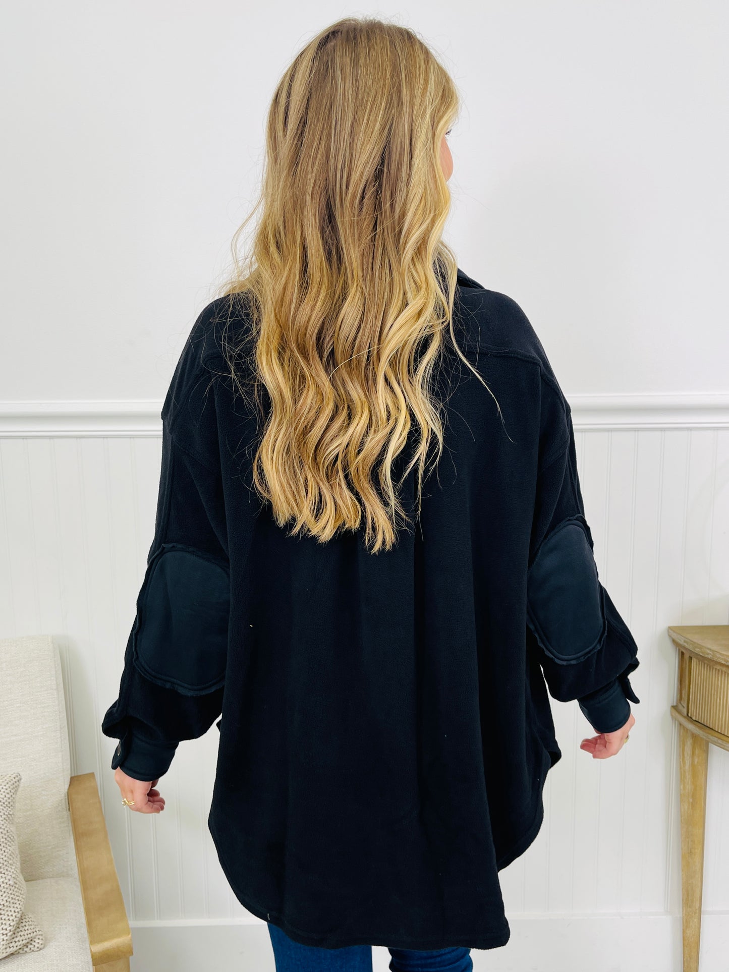 Breezy Commute Shacket in Black