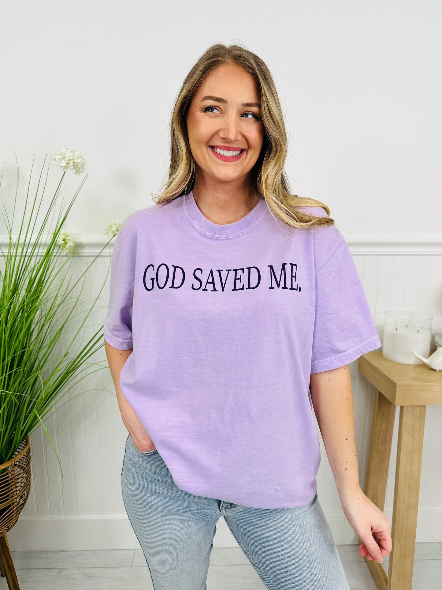 God Saved Me Graphic Tee in Multiple Colors