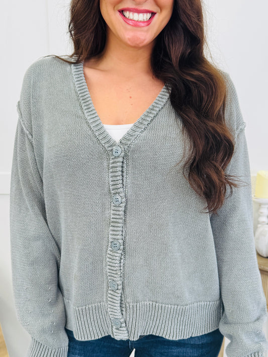 The Fireside Cardigan In Vintage Olive