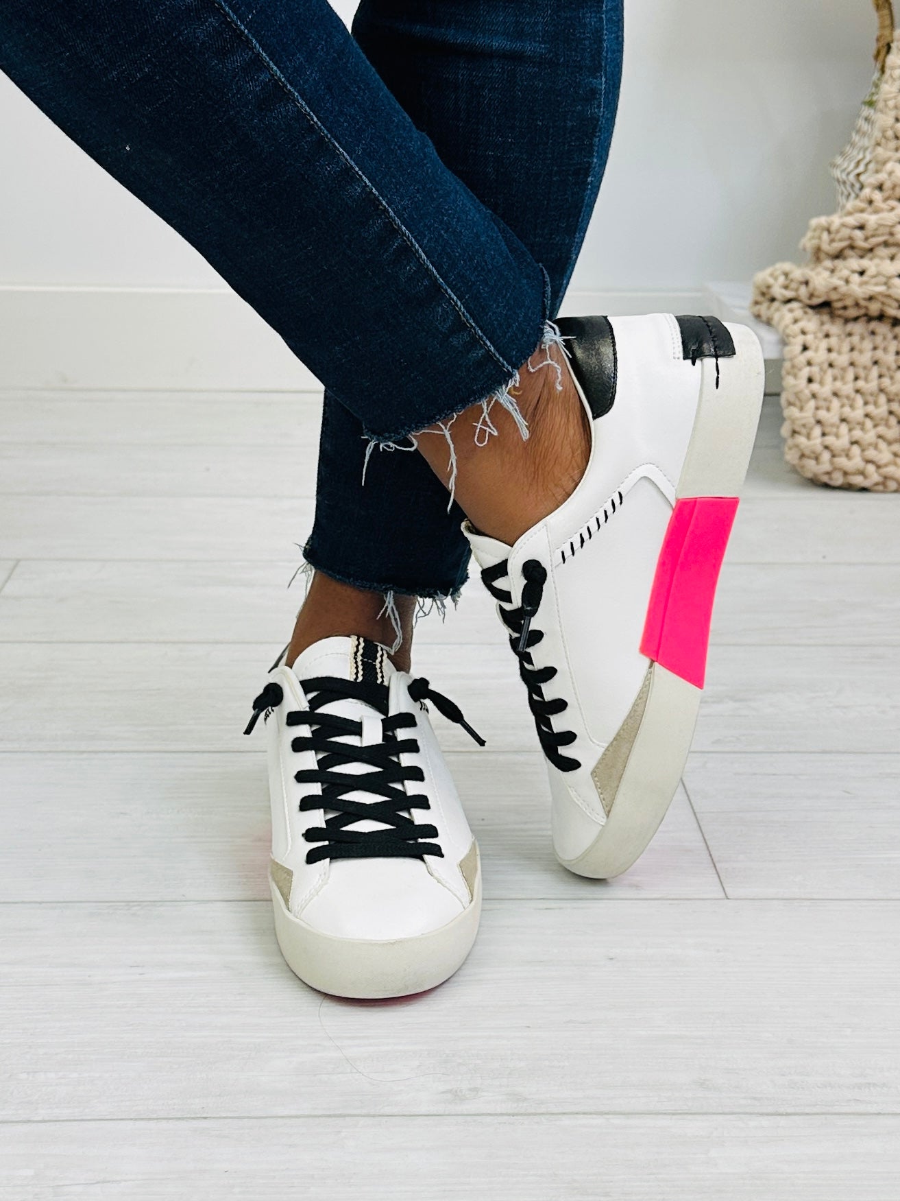 Shimmer Street Sneakers in Black/White