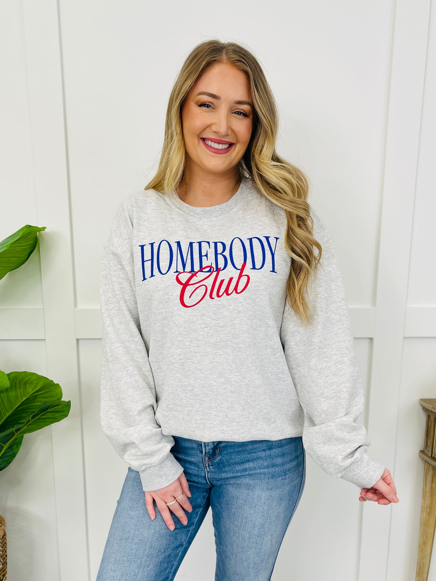 Homebody Club Graphic Crewneck Sweatshirt