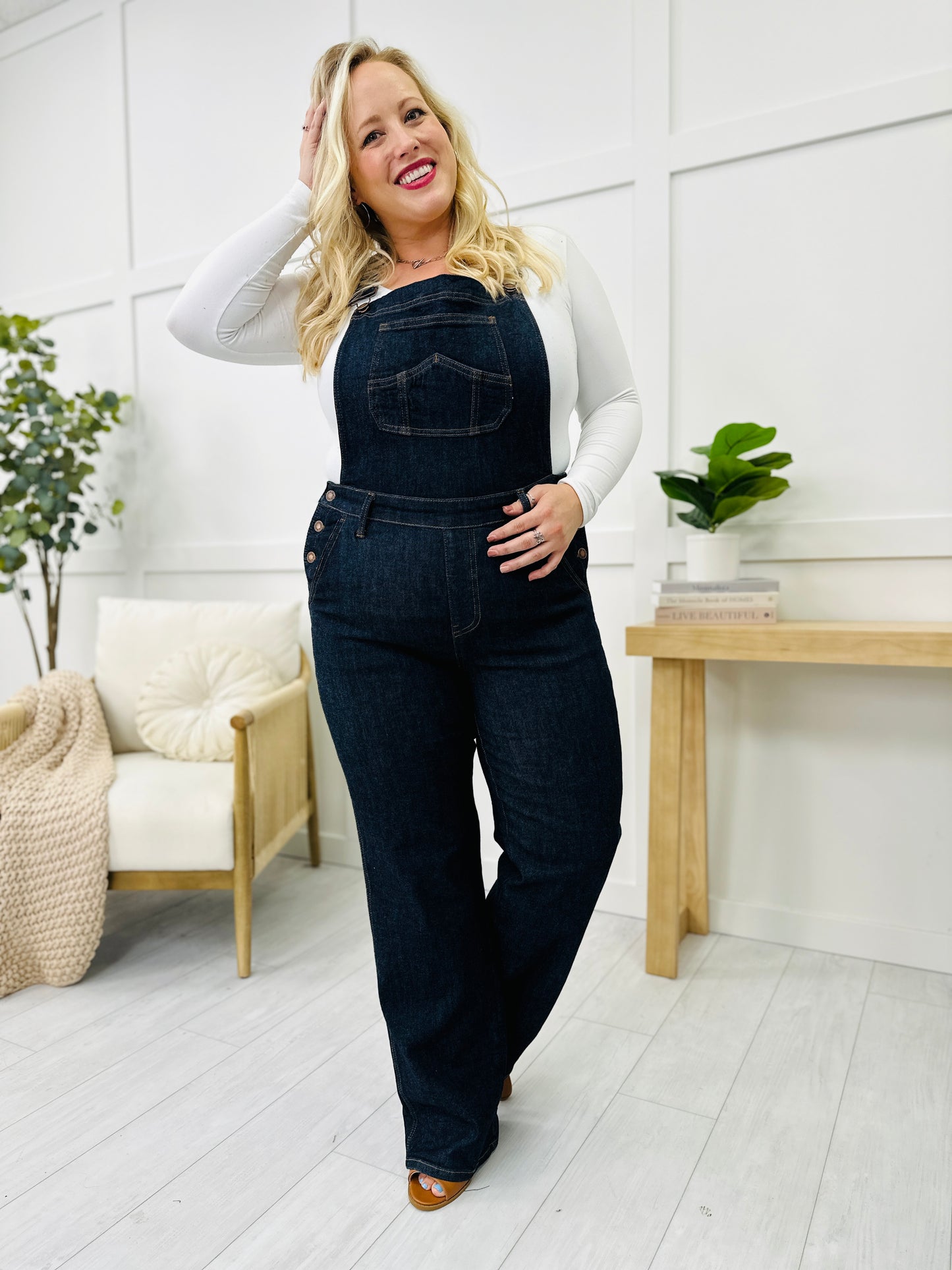 Judy Blue Wonderful Wide Leg Overalls In Reg/Curvy