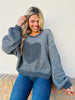 Heart To Heart Sweater In Charcoal