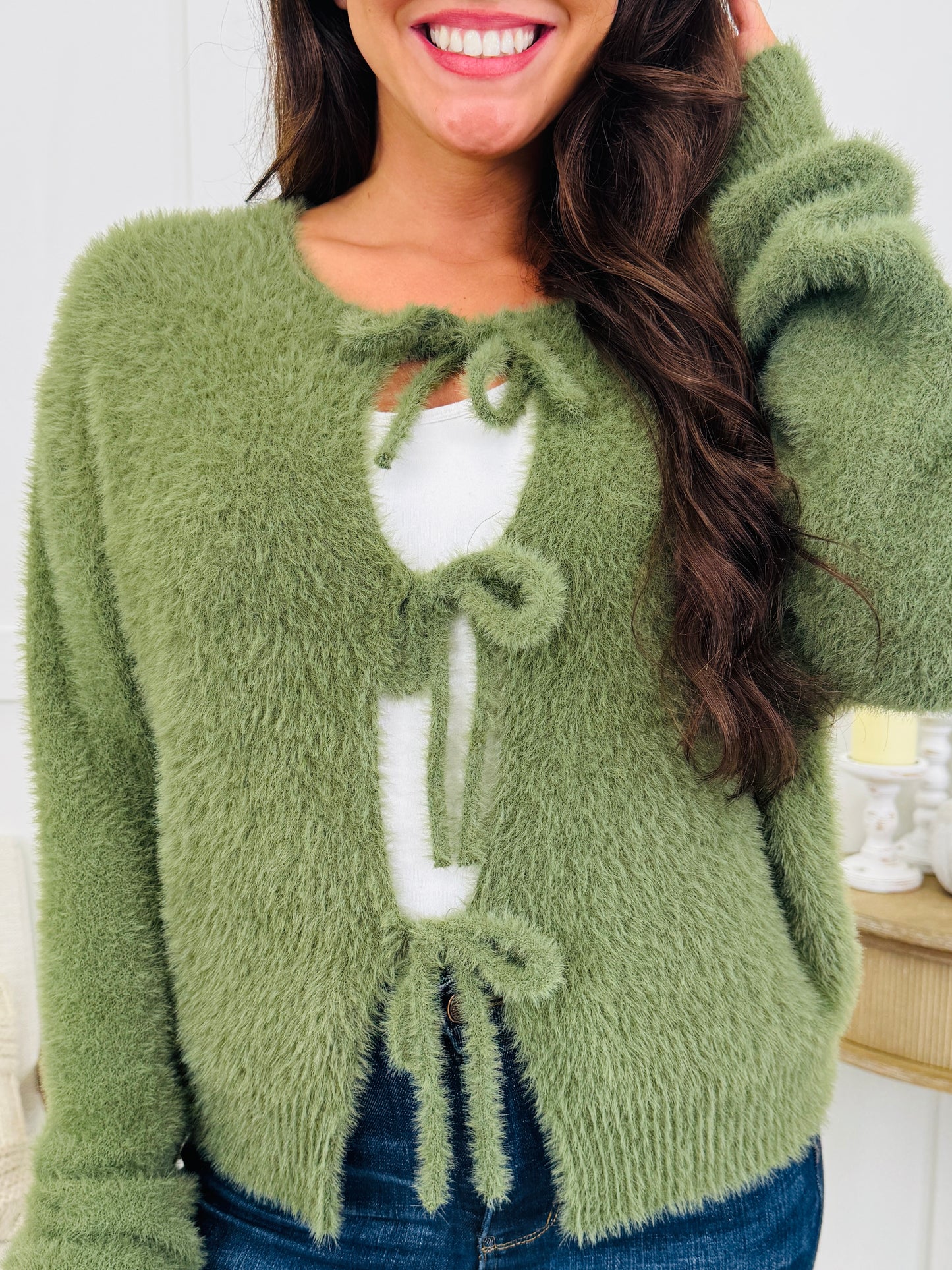 Hold Me Softly Cardigan in Olive