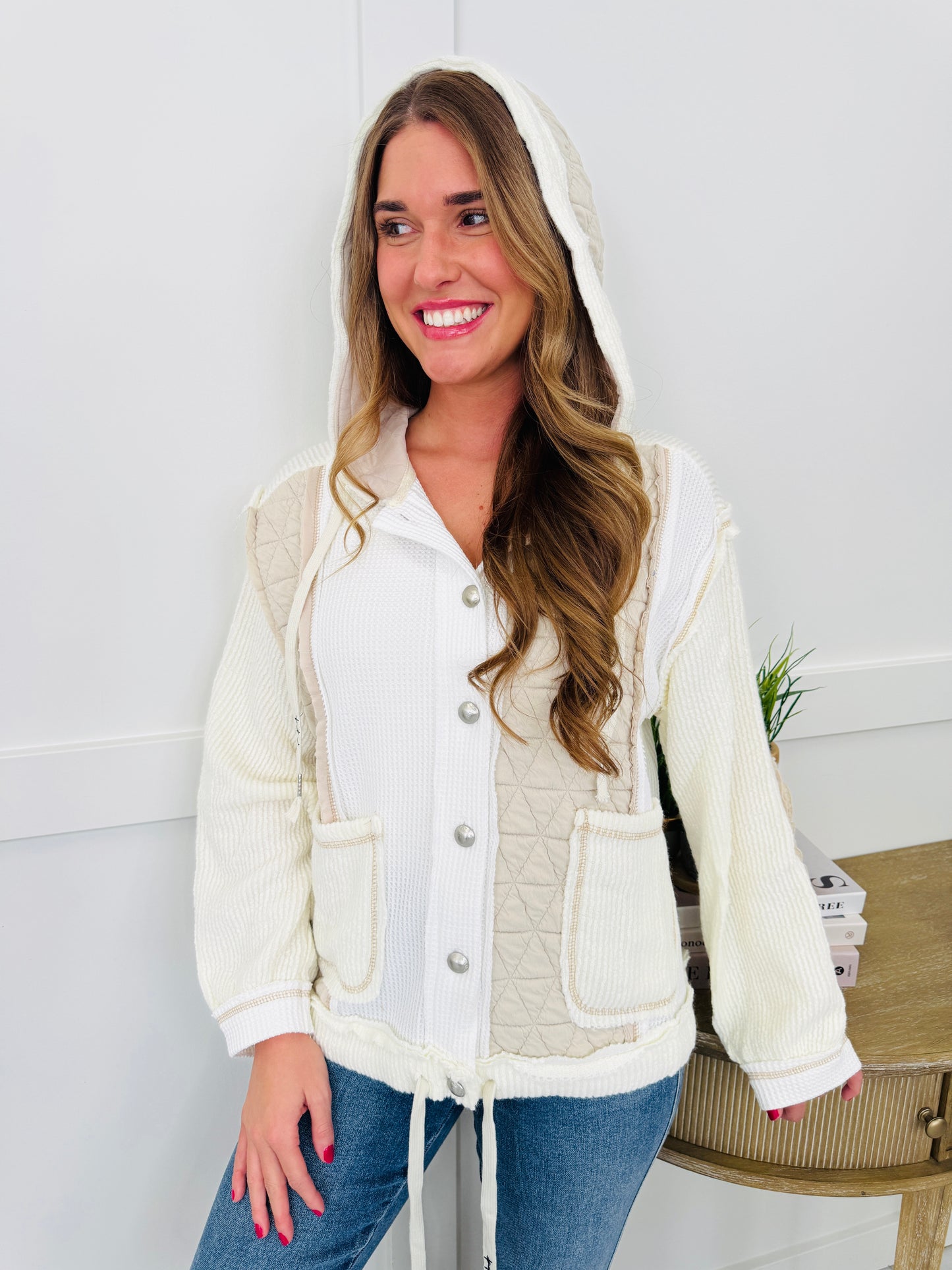 Spoke In Stitches Cardigan in Cream/Beige