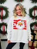 Striped Santa Mock Neck Graphic Sweatshirt