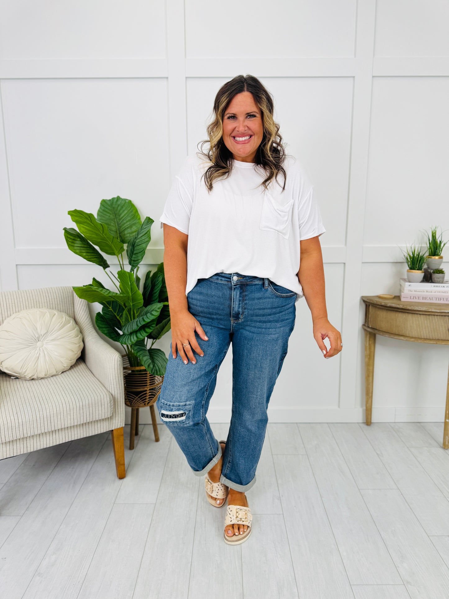 Judy Blue Patch Perfect Boyfriend Jeans