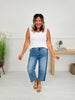 Two Tone Moment Tummy Control Slim Barrel Jeans