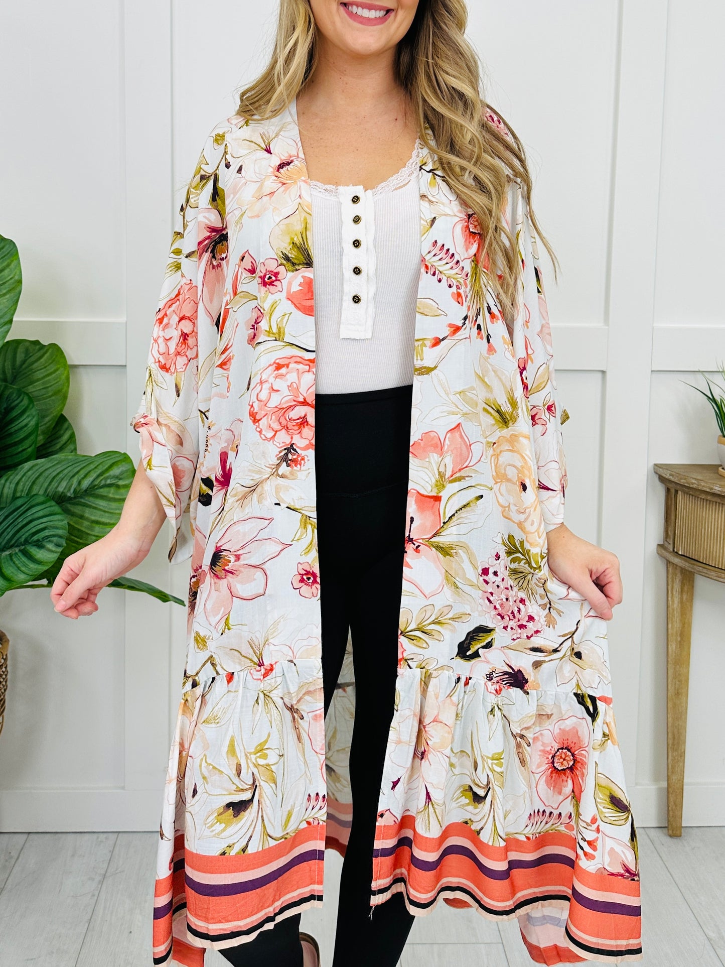 Serene Flow Kimono in Peach