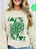 Lucky Clover Queen Graphic Crewneck Sweatshirt