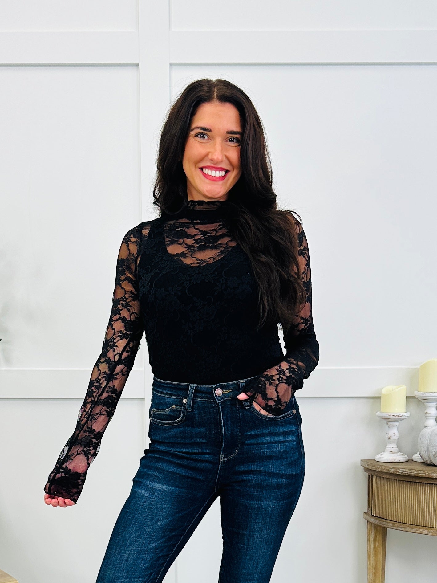 The Sheer Statement Top In Black