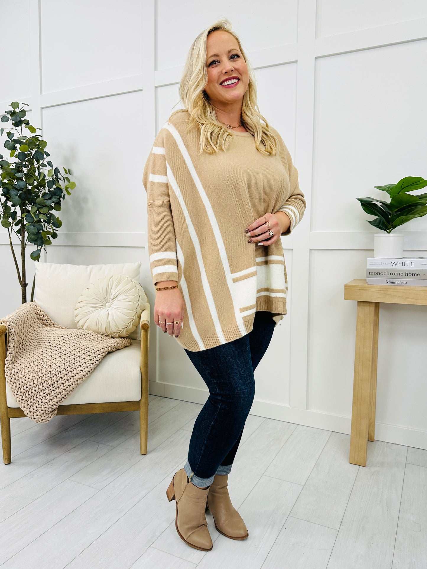 Evening Elegance Sweater In Oatmeal