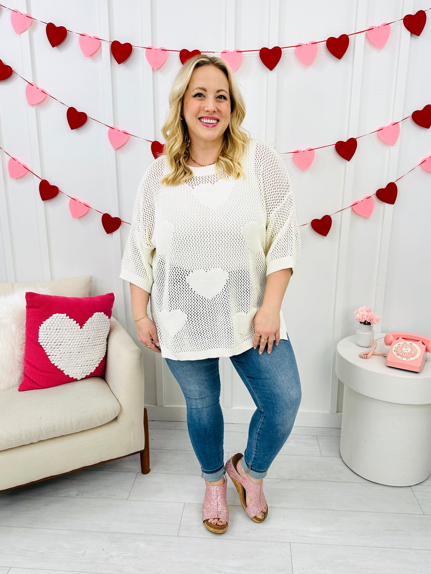 Mesh Of My Heart Sweater- Multiple Colors!