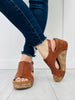 Sunshine Strut Wedges in Cognac Floral