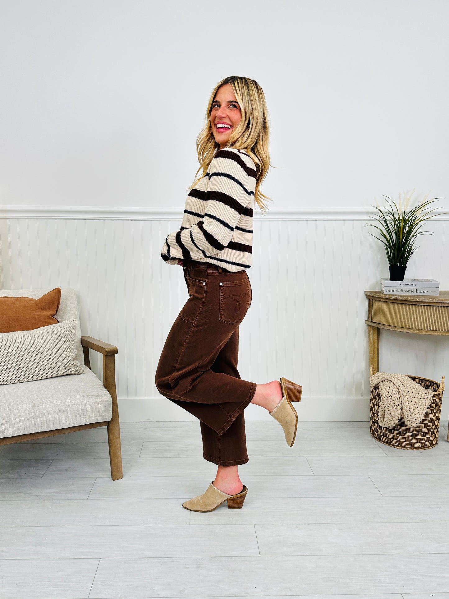 Judy Blue Melt In Your Mouth Chocolate Wide Leg Cropped Jeans