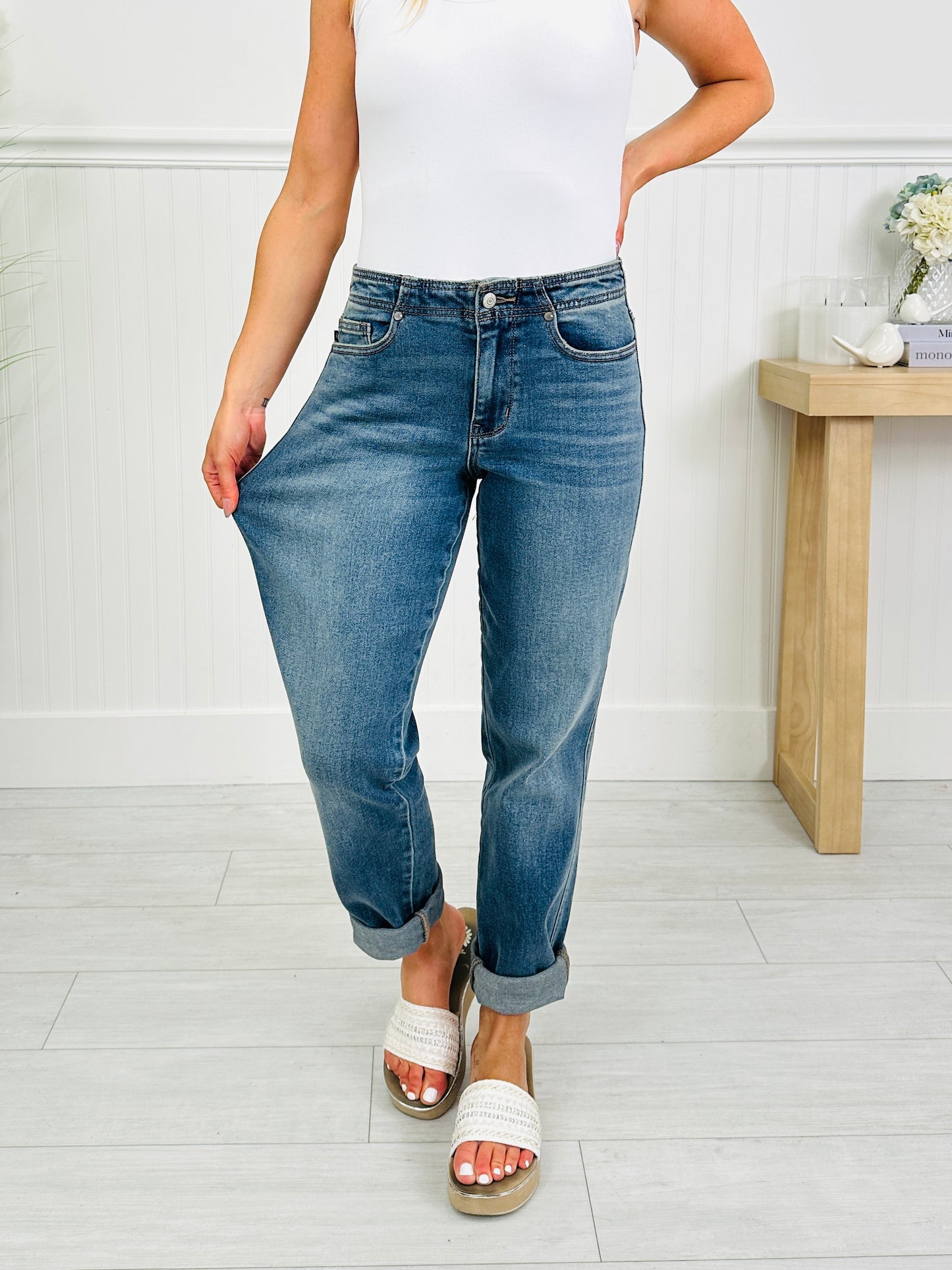 Judy Blue Never Going Back Adjustable Boyfriend Jeans