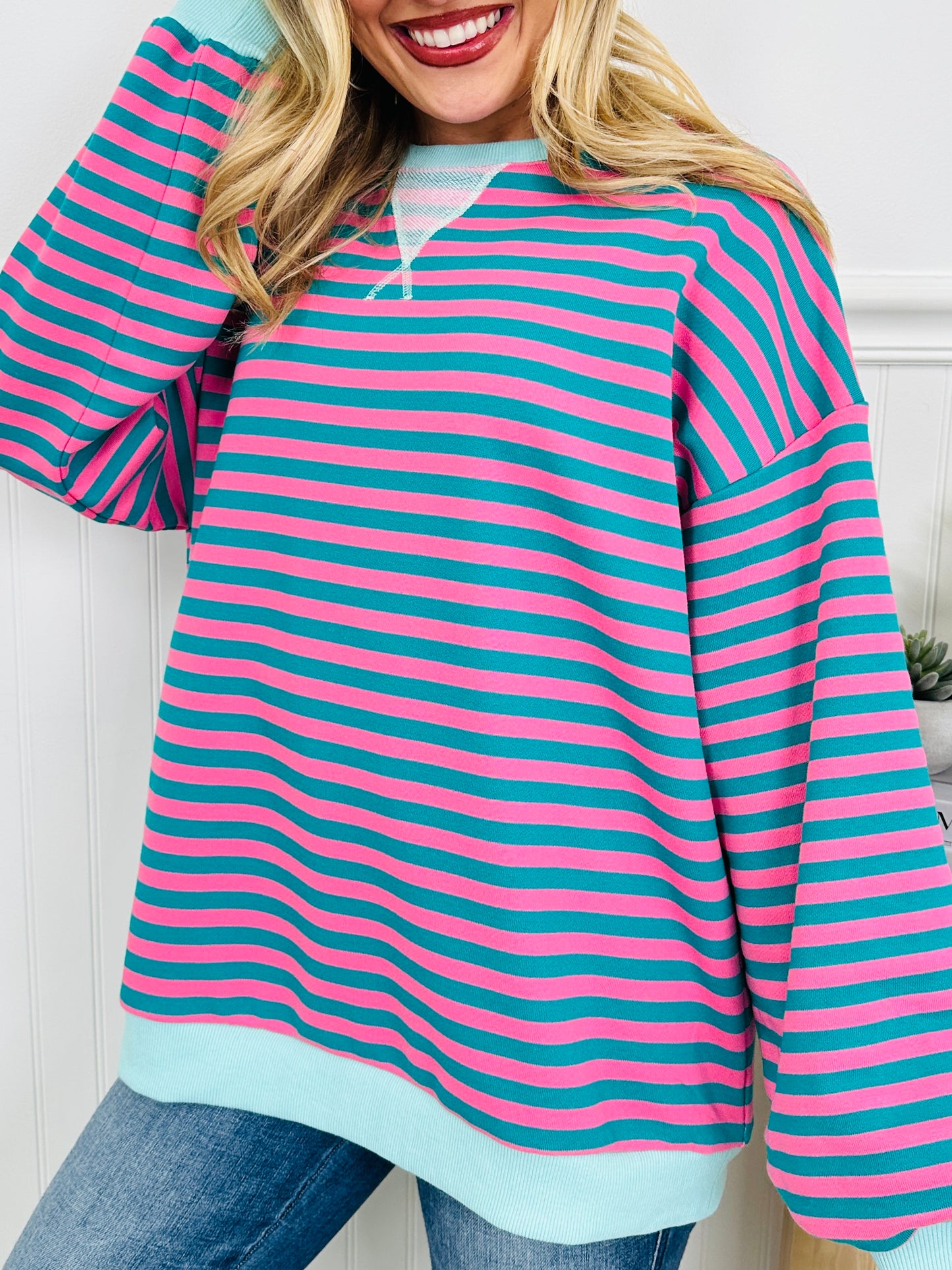 Stripe Hype Pullover Top in Four Colors