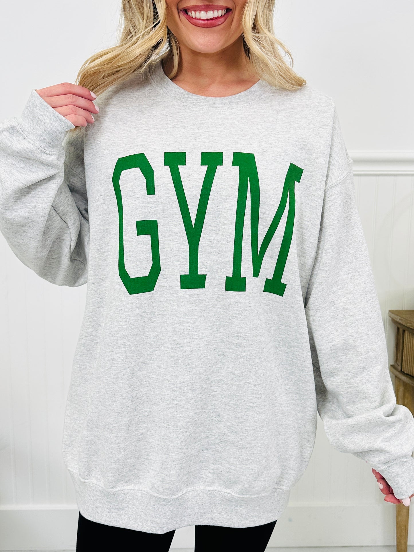 Gym and Bed Reversible Graphic Crewneck Sweatshirt