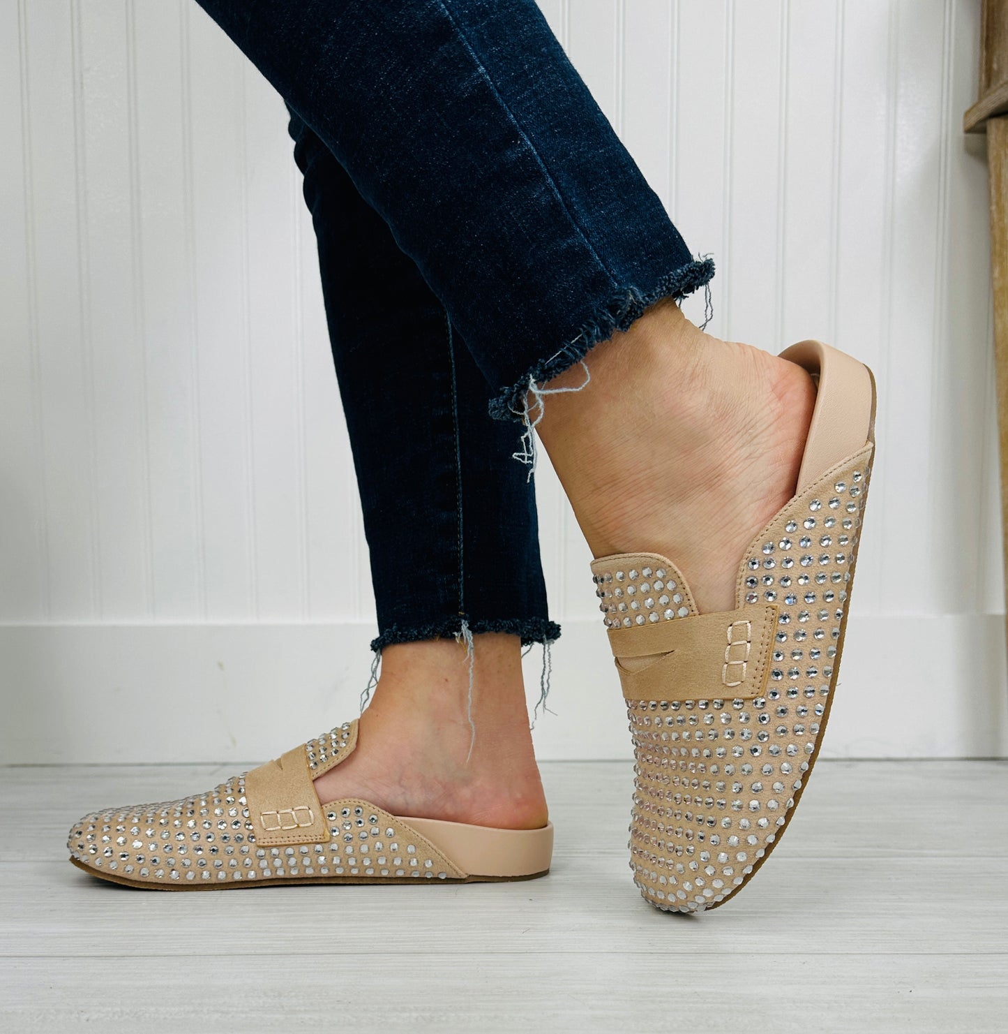 Shine Society Flats in Taupe Suede